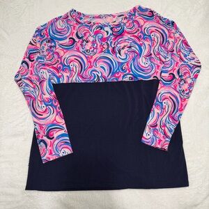 Lilly Pulitzer Finn Top in Raz Berry Flamingoals